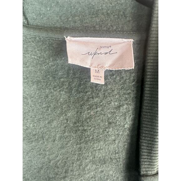 Soma Set WKND Soft Brushed Terry Hooded Cardigan & Jogger 2 Piece Green Medium - Picture 6 of 16